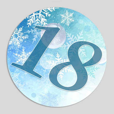 Номер участника, крепление в ассортименте. Диаметр 86 мм. Цвет номера НОВОГОДНИЙ.