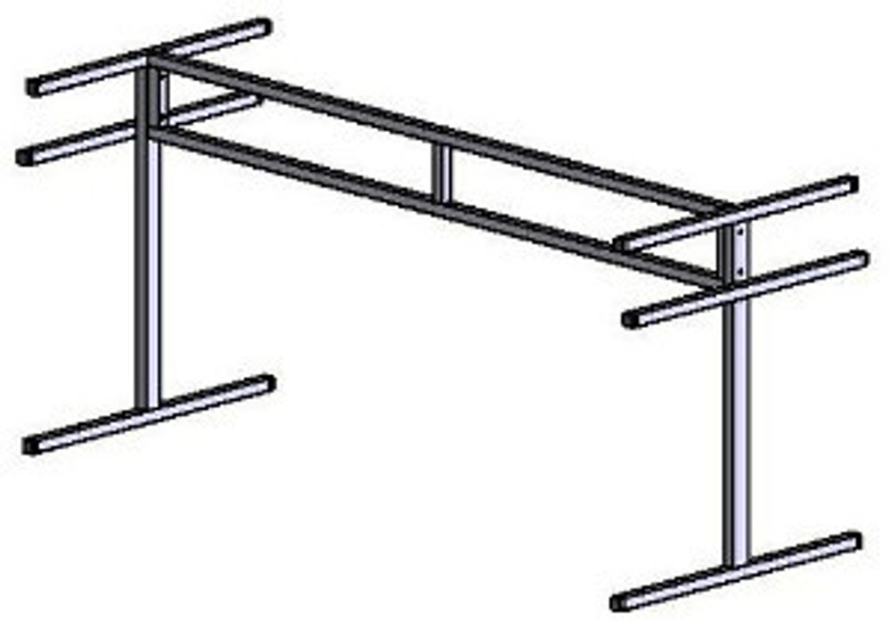 Стол для столовой 8-и местный с направляющими для подвешивания скамеек