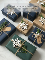 Елочные игрушки, снежинки, деревянные 16 шт