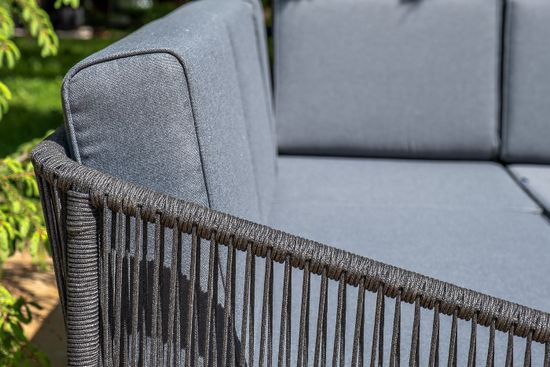 "Канны" модульная угловая лаунж-зона из роупа (веревки), цвет темно-серый