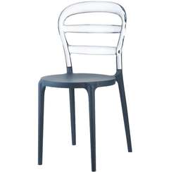 Стул Miss Bibi темно-серый/прозрачный