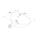 Раковина накладная, ассиметричная, 60 см AM.PM Func M8FWCC50600WG