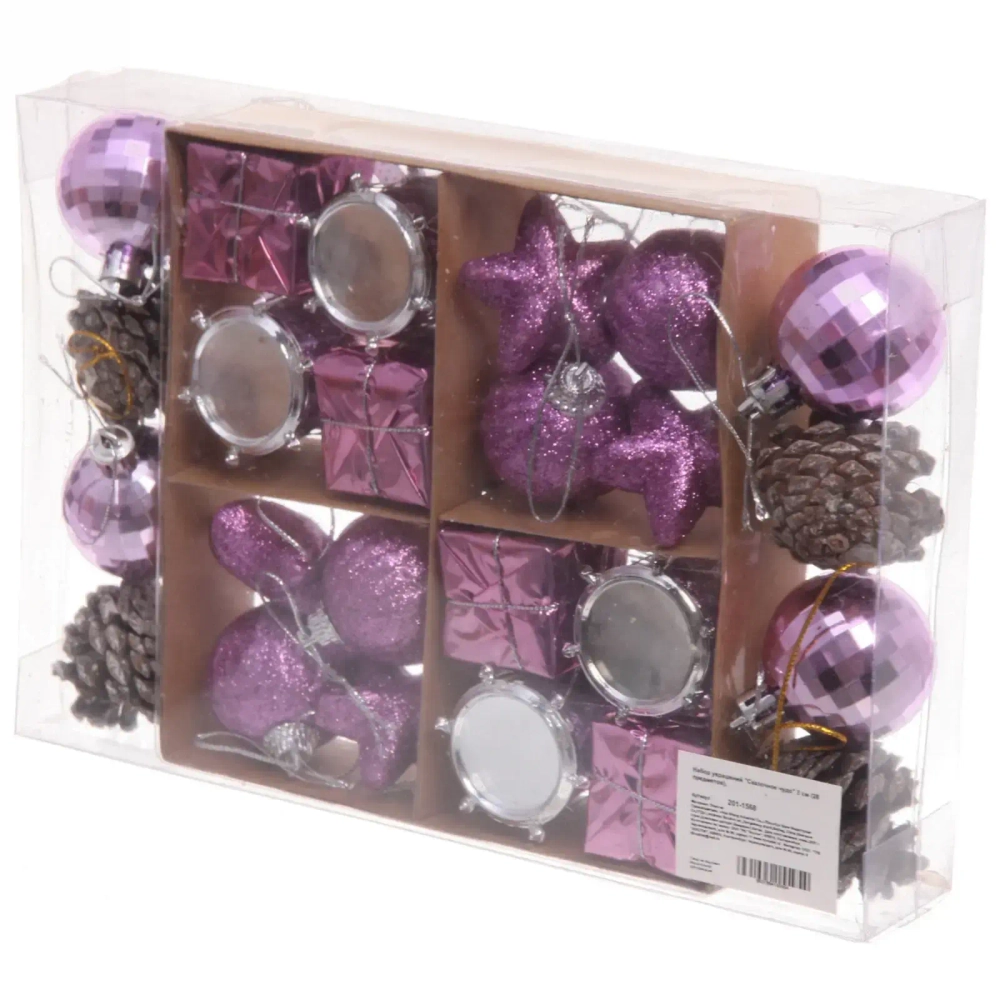 Набор украшений «Сказочное чудо» 3 см (28 предметов),фиолетовый