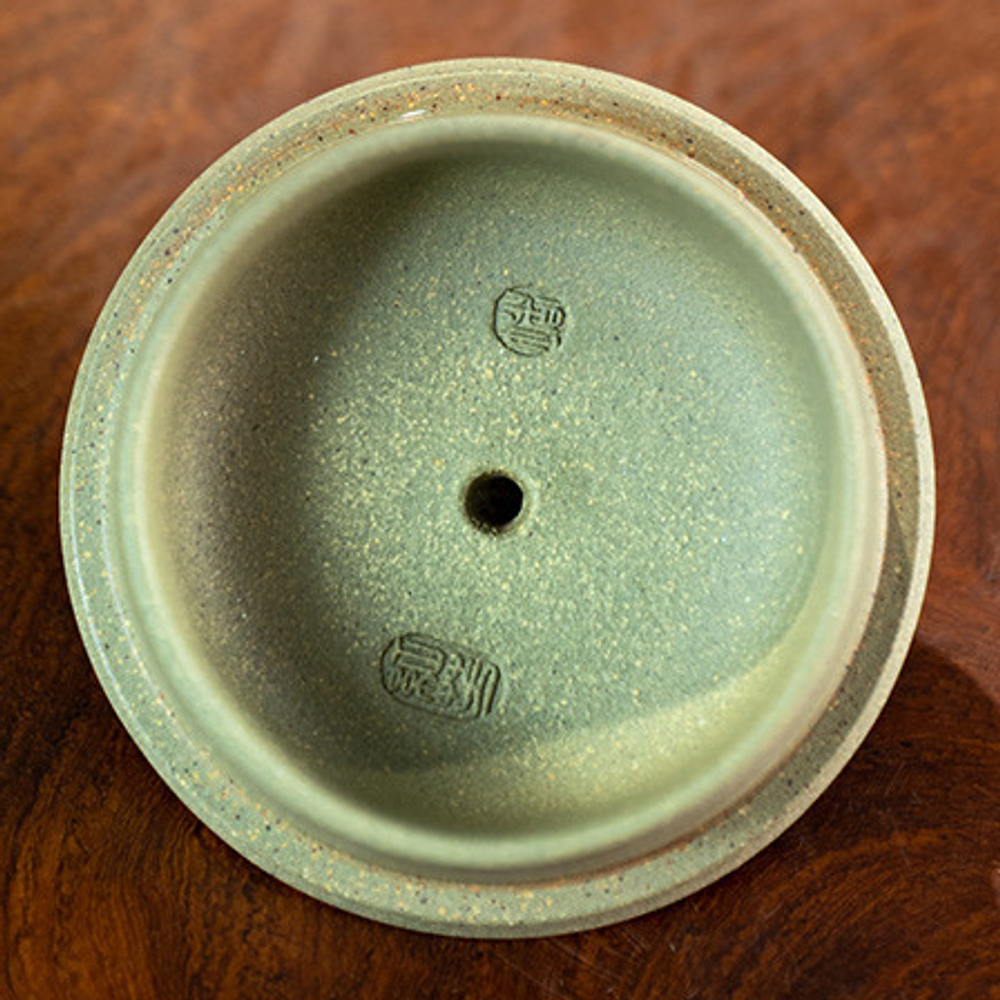 316029 Чайник ИСИН "4-сторонний бамбуковый" 300мл, в подар.коробке, глина зелёный/жёлтый/коричн.