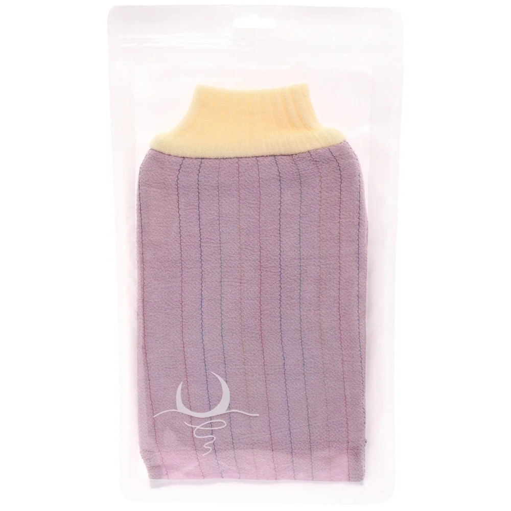 Мочалка - варежка для тела жёсткая «Premium - Sandal», цвет лавандовый, 14*24см (ZIP пакет)