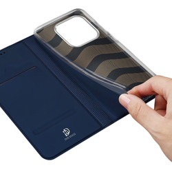 Чехол книжка из кожи синего цвета для Xiaomi 17, серия Skin Pro Series от Dux Ducis