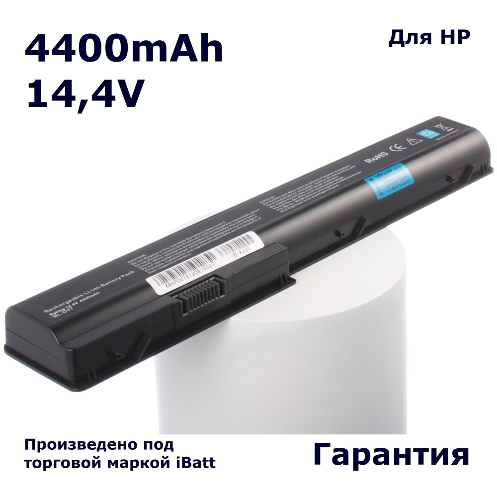 Аккумулятор iBatt 4400mAh, для HP- Pavilion dv7-1113eo DV7-1200 dv7-2030er dv7-1040et dv7-1050eg dv7-1183cl