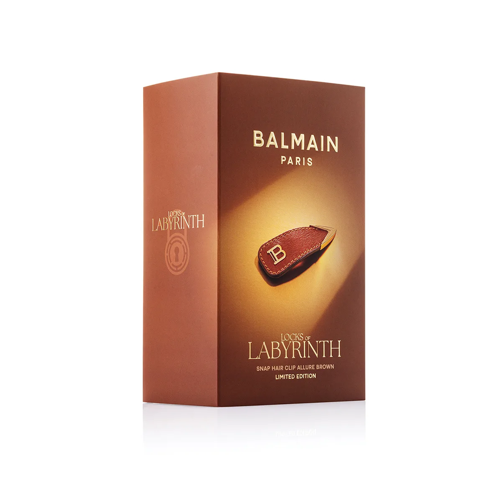 Balmain Hair Couture Заколка-клип кожаная коричневая "Путь к тайне" Limited Edition Snap Hair Clip Brown C2 26
