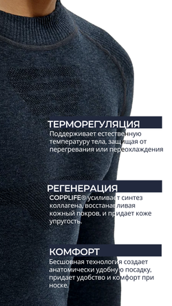 Термобелье антибактериальное COPPLIFE THERMO MERINO с шерстью мериноса