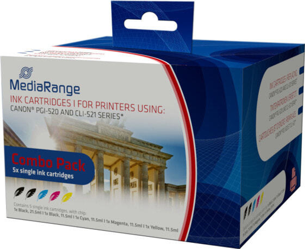 Картриджи MRCP520C521 - Dye-based ink - Photo black,Photo cyan,Photo magenta,Photo yellow - Canon - Pixma IP3600 - 4600 - 4600X - 4700 - MP 540 - 550 - 560 - 620 - 630 - 640 - 980 - 990 - MX860 - 870 - 5 pc(s) - Inkjet printing