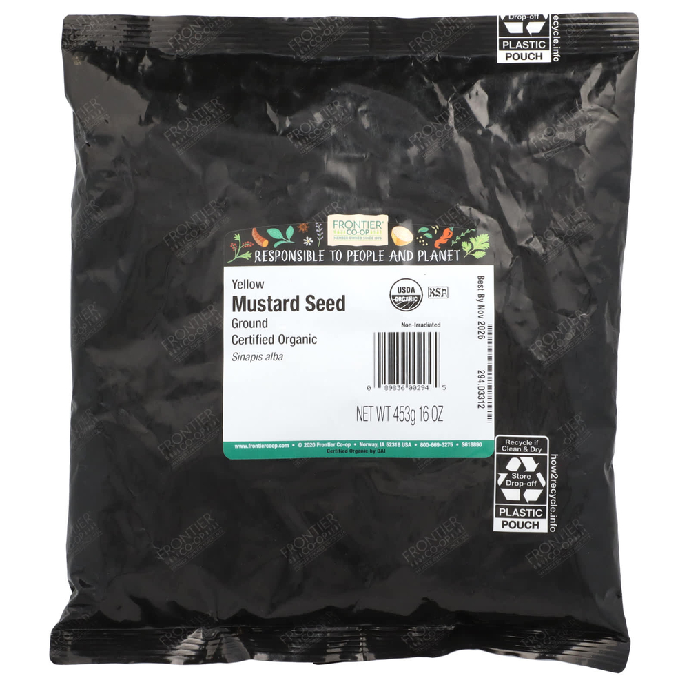 Frontier Co-op, Органические молотые семена желтой горчицы, 453 г (16 унций)