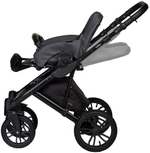 Детская коляска Indigo Mio S 3 в 1 с автокреслом Avionaut Cosmo Grey 05 т.серая кожа+зеленый