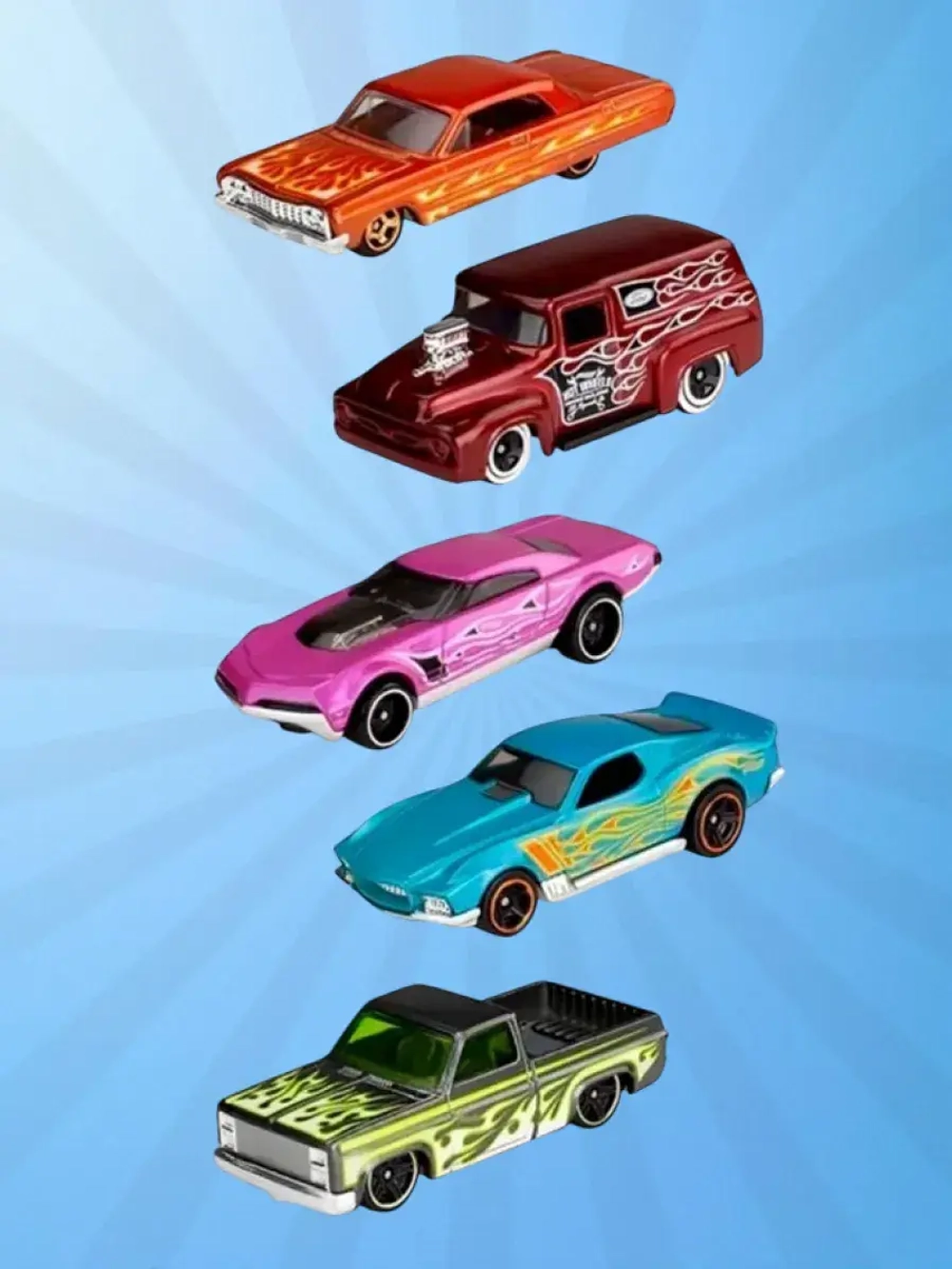 Набор из 5 машинок Хот Вилс Flames HTV47