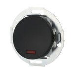Ретро выключатель одноклавишный с индикатором 10А, 250В (черный) Vintage LK STUDIO 880208-1 / 1 группа света, проходной