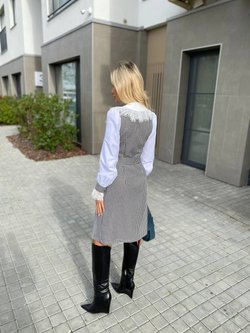 Платье-футляр гусиная лапка из костюмной вискозы