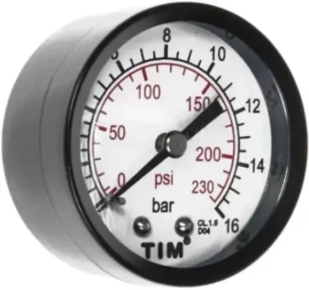 Манометр TIM 16 bar D50мм 1/4 Н