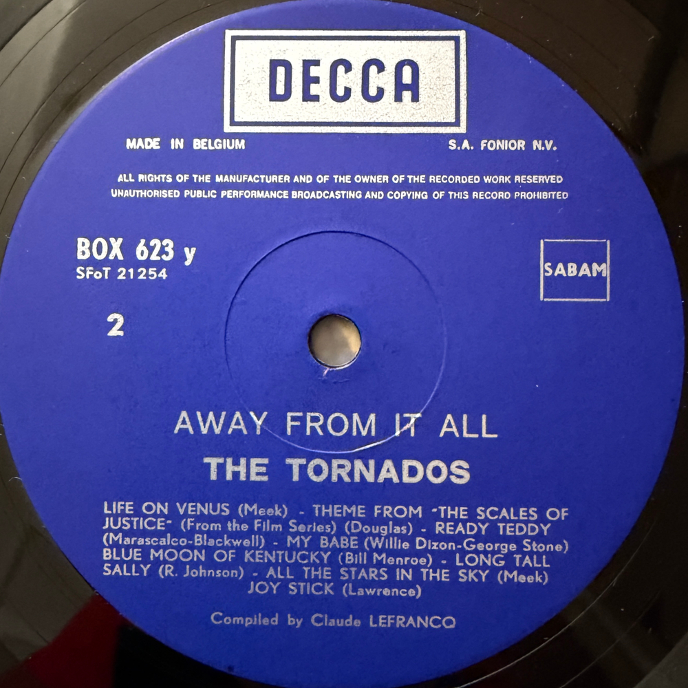The Tornados ‎– Away From It All 2LP (Бельгия) Т