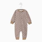 Комбинезон детский, цвет бежевый/горох, рост 62 см (Детская линия)