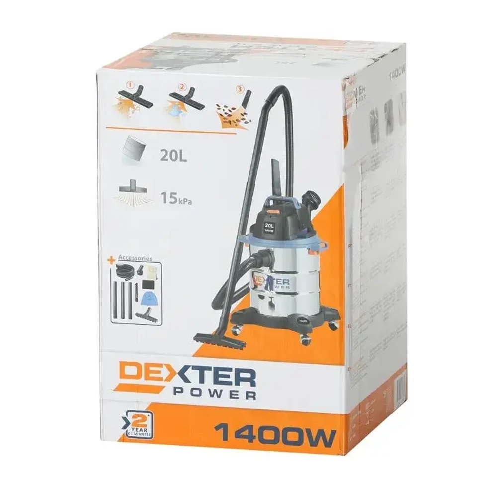 Dexter Промышленный пылесос 20 л, 1400 Вт