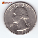 1/4 доллара 1988 (D). США. Медно-никель VF-XF