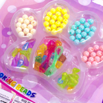 Набор для создания украшений-бусины Alingar, 260х190х15мм, "Лапка", 3 вид. бус., 2х0,7 м леска, блистер с европод.