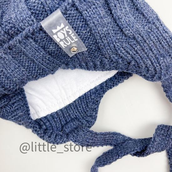 Шапка демисезонная, со снудом "Boys rule" джинс