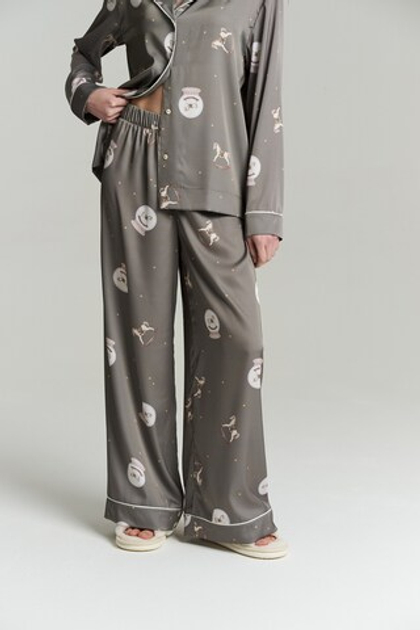 Шелковые брюки с кантом - новогодние лошади