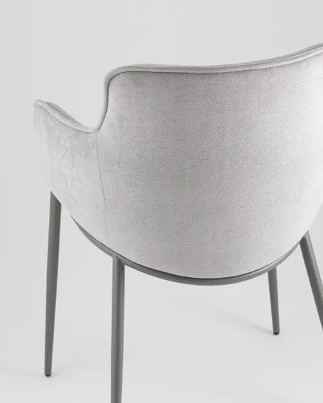 Стул Твигги велюр серый, каркас серый