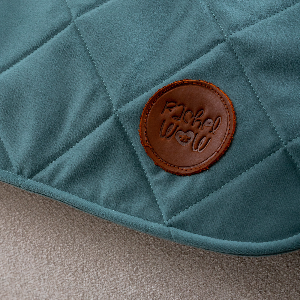 Диванный лежак из микровелюра, аквамарин 70х50 Rachel WOW