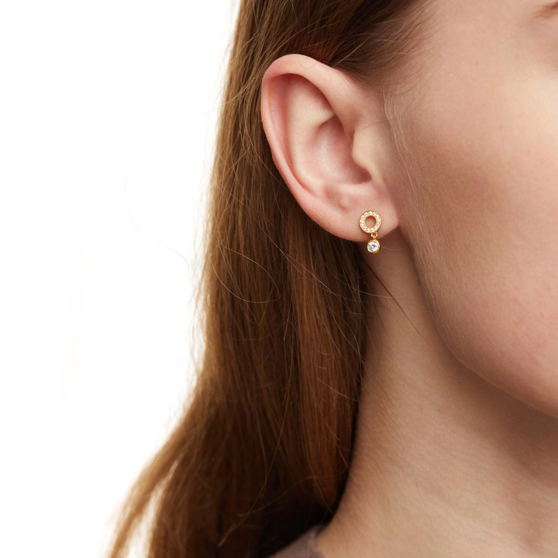 Серьги-пусеты Кристальная Капля