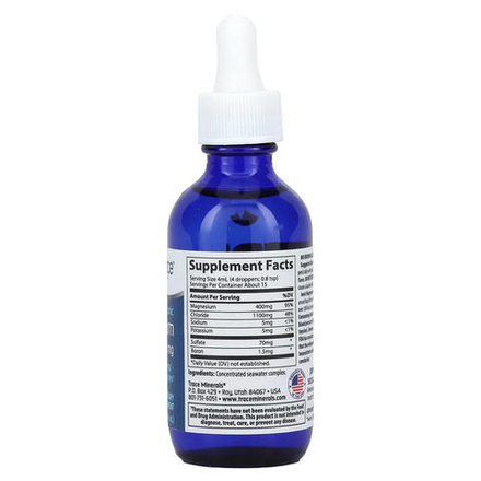 Trace Minerals ®, ионный магний, 400 мг, 59 мл (2 жидк. унции)