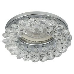 Светильник встраиваемый декоративный ЭРА DK16 CH/WH под лампу MR16 GU5.3 декор с хрусталиками прозрачный/хром