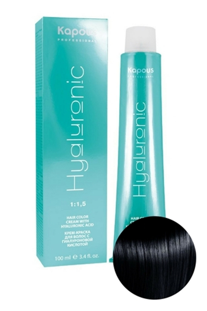 HY 1.1 Иссиня-черный Крем-краска с Гиалуроновой кислотой “Hyaluronic acid” 100мл