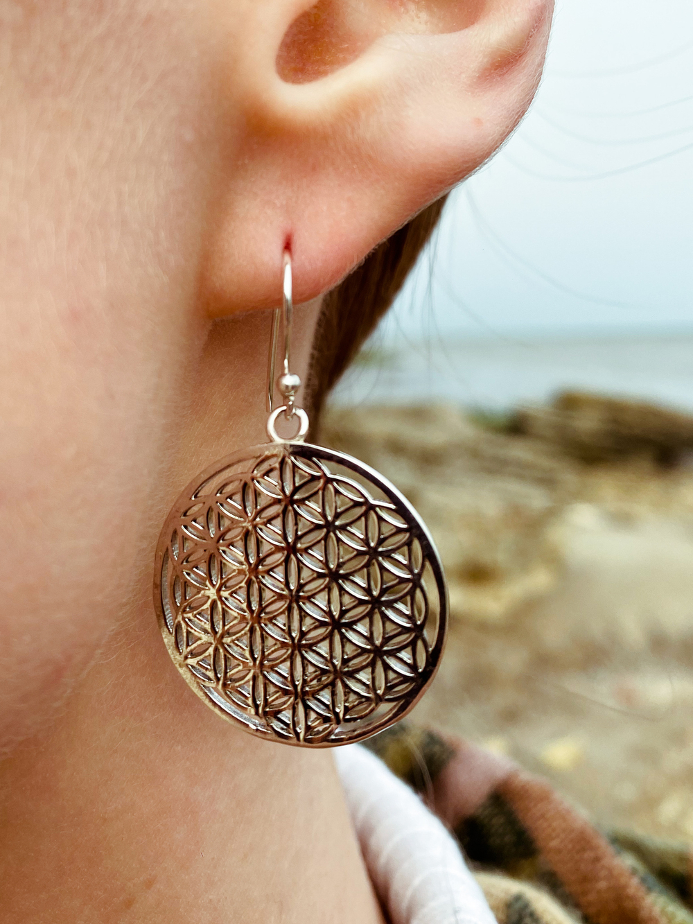 Серьги ЦВЕТОК ЖИЗНИ, серебро