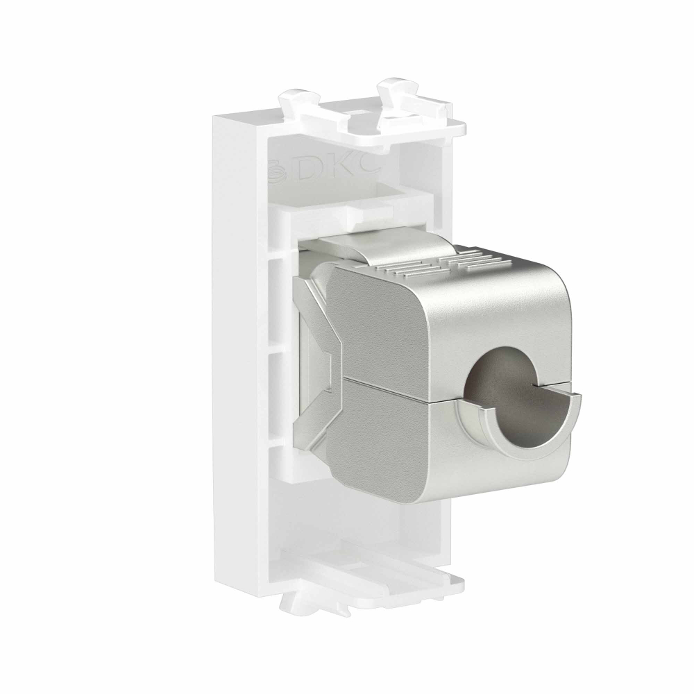 Компьютерная розетка RJ-45 без шторки модульная, кат.6А экранированная, "Avanti", "Белое облако", 1 модуль