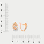 Серьги с фианитами для женщин из розового золота 585 пробы (арт. 73461 )