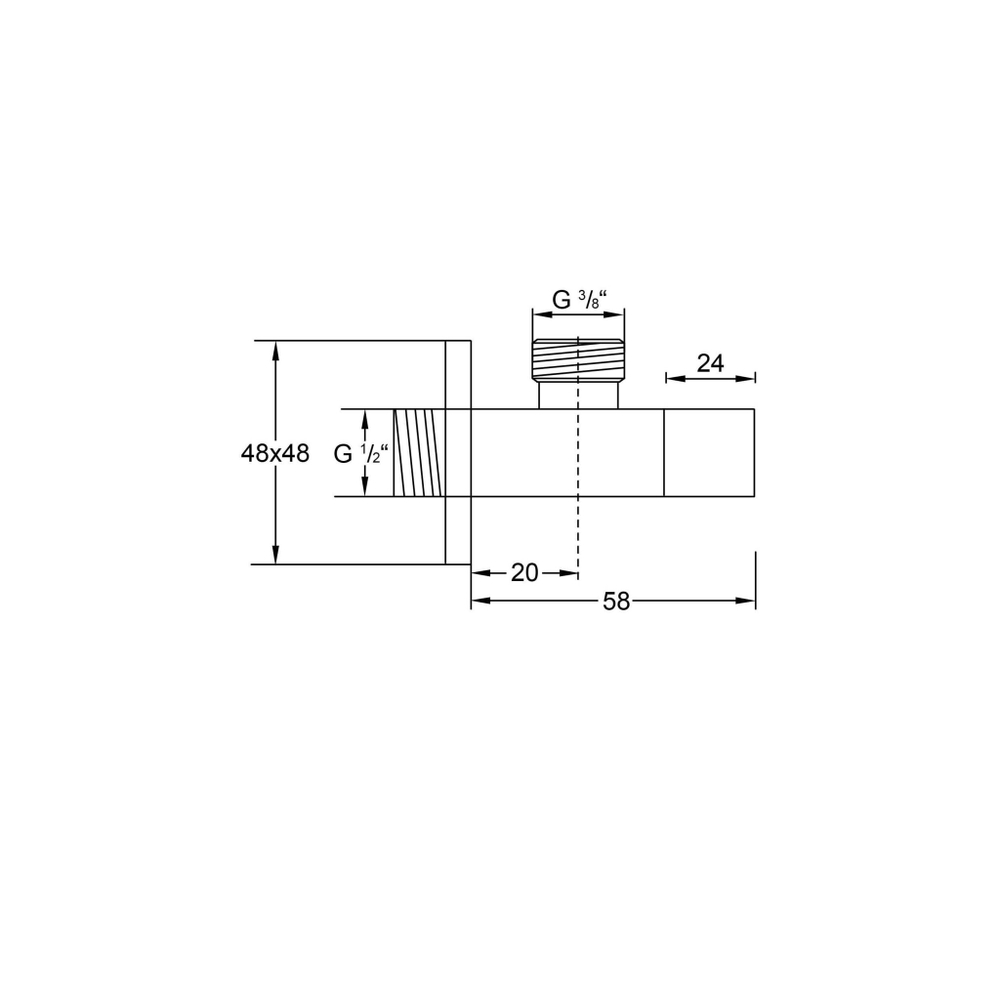Steinberg Серия 120 Угловой вентиль 1/2“ с подсоединением для гибкого шланга 3/8“, хром 120 1640