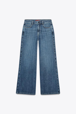 ZARA ДЖИНСЫ Z1975 WIDE LEG С ВЫСОКОЙ ПОСАДКОЙ, ВЫЦВЕТШИЙ СИНИЙ