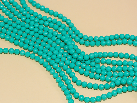 Нить бусин для украшений 6мм, "Майорка-Бирюза" (имитация)