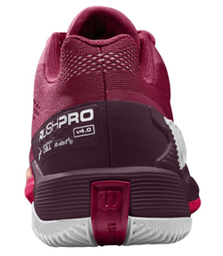 Женские Кроссовки теннисные Wilson Rush Pro 4.0 W - beet red/white/tropical peach