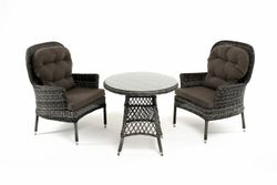 "Алиса" кофейный комплект из искусственного ротанга, цвет графит