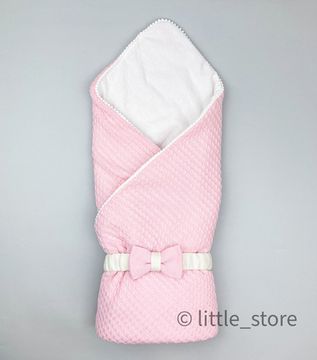 Плед-конверт с пояском Нежно-розовый