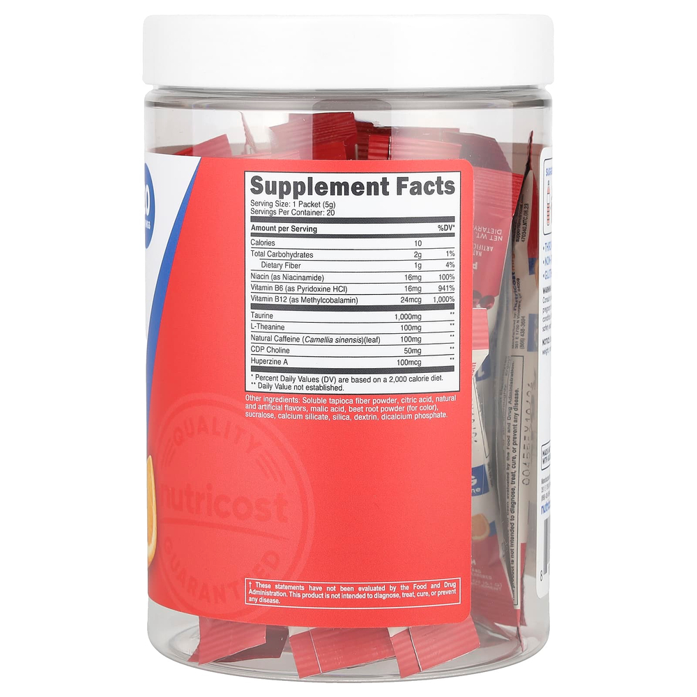 Nutricost, Energy, Clean Energy, порошок, фруктовый пунш, 20 пакетиков по 5 г (0,18 унции)