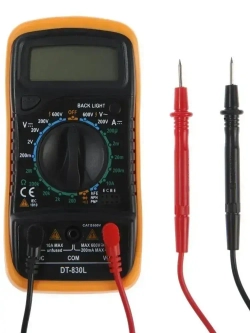 Цифровой мультиметр с звуковой прозвонкой цепи, тестер электрический напряжения постоянного и переменного тока до 600 В, ударопрочный вольтметр для авто