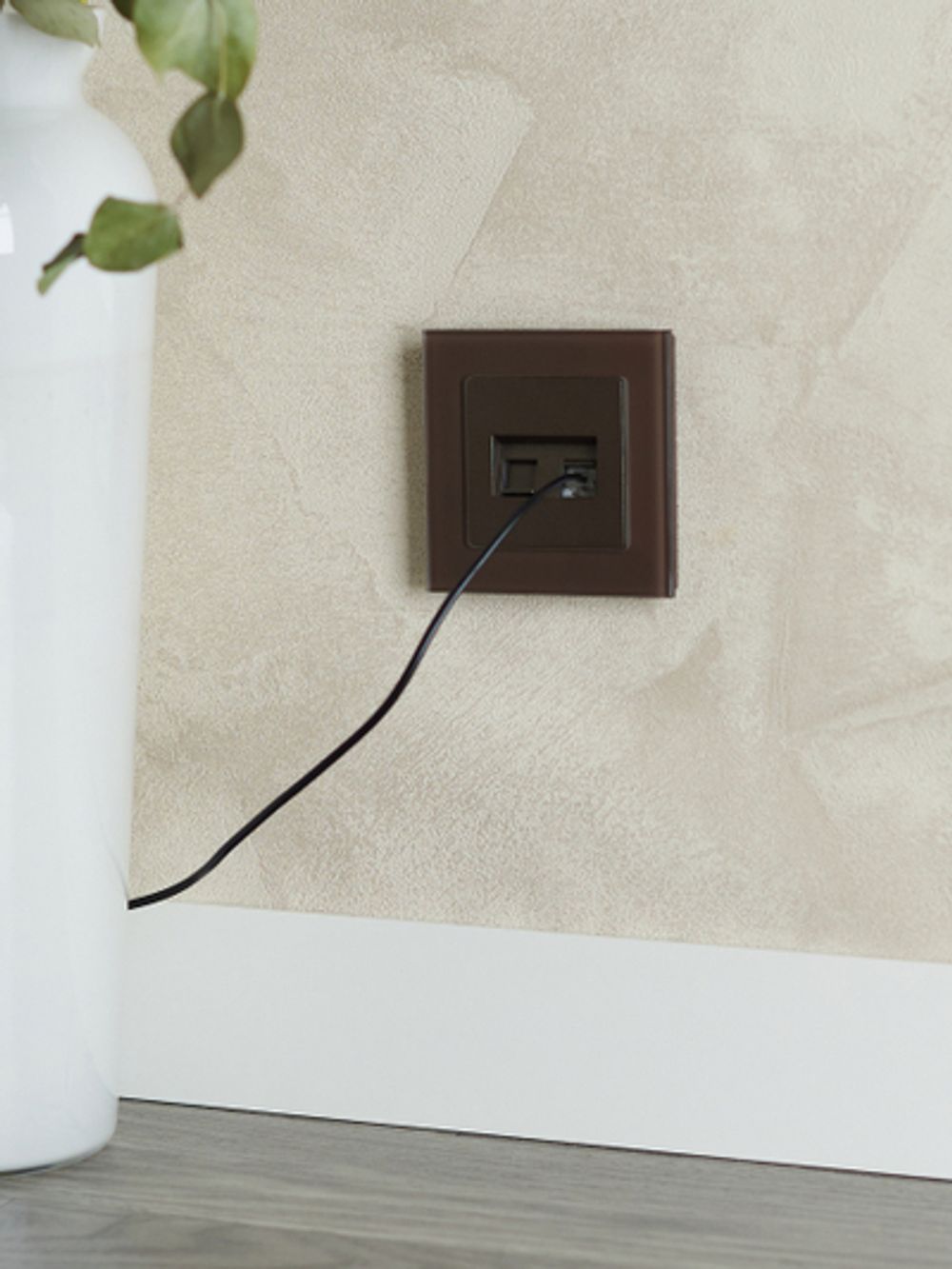 BRITE Розетка двойная RJ11+RJ45 кат.5E РК/Т12-БрТБ темная бронза IEK