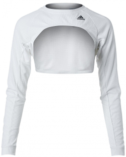 Женская теннисная футболка (Дл. Рукава) Adidas W Tennis Shrug HEAT.RDY - white/copper metalic