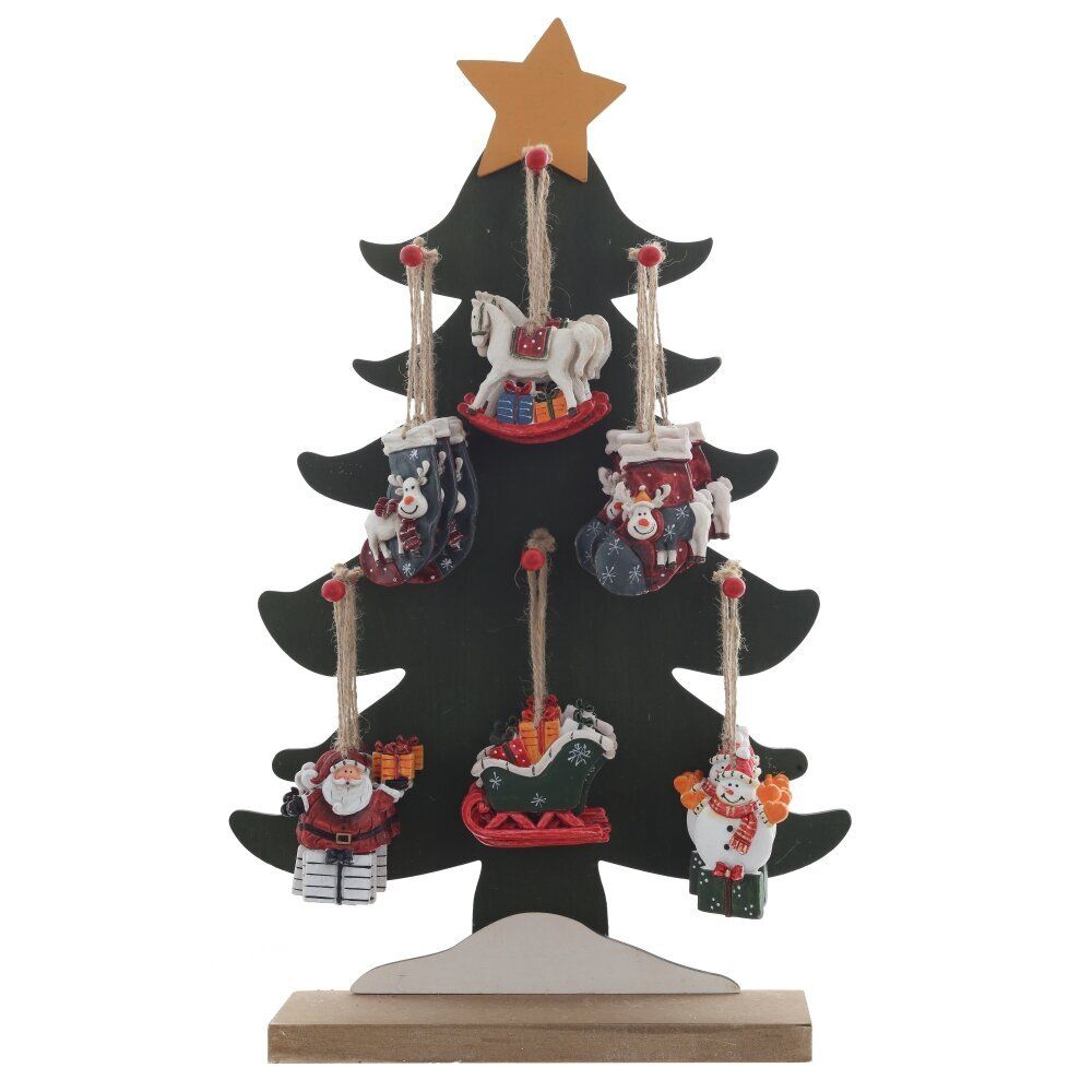 GAEM Набор из 72 шт Украшение новогоднее ассорти на подставке "Ёлка, L30 W14 H48 см