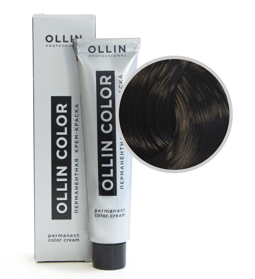 Ollin Color Крем-краска для волос, перманентная, тон №3-0, Темный шатен, 60 мл