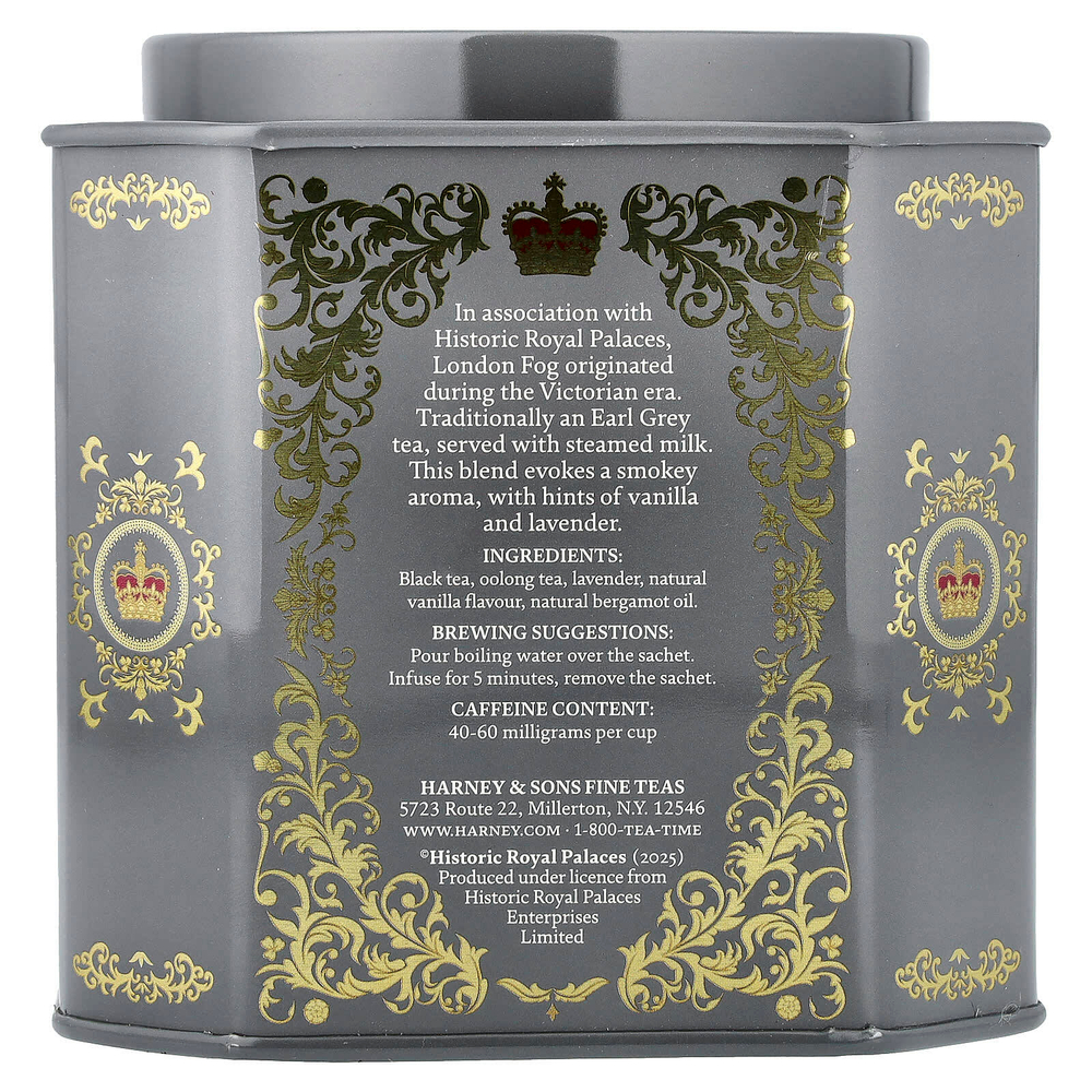 Harney & Sons, черный чай, викторианский лондонский туман, 30 пакетиков, 60 г (2,11 унции)