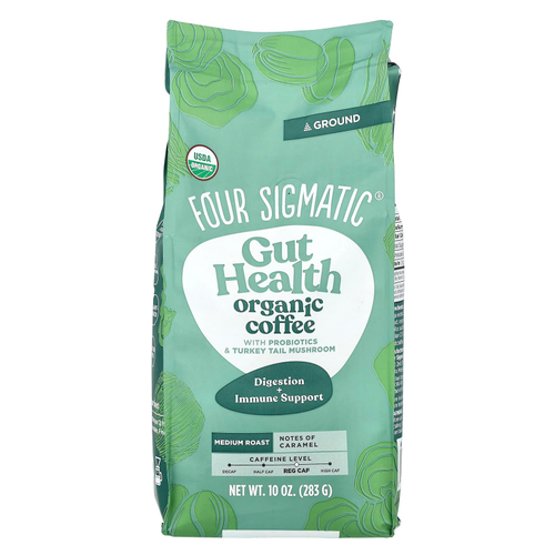 Four Sigmatic, Defend, молотый кофе с грибами и пробиотиками, средняя обжарка, 340 г (12 унций)